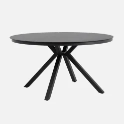 Set tavolo da giardino rotondo in alluminio e vetro con 6 sedie