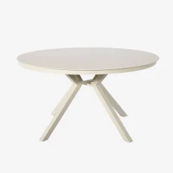 Set tavolo da giardino rotondo in alluminio e vetro con 6 sedie