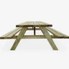 Set tavolo da picnic in legno di pino con 2 panche