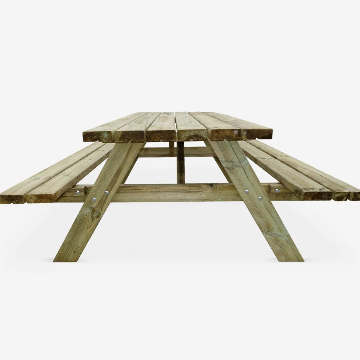 Set tavolo da picnic in legno di pino con 2 panche