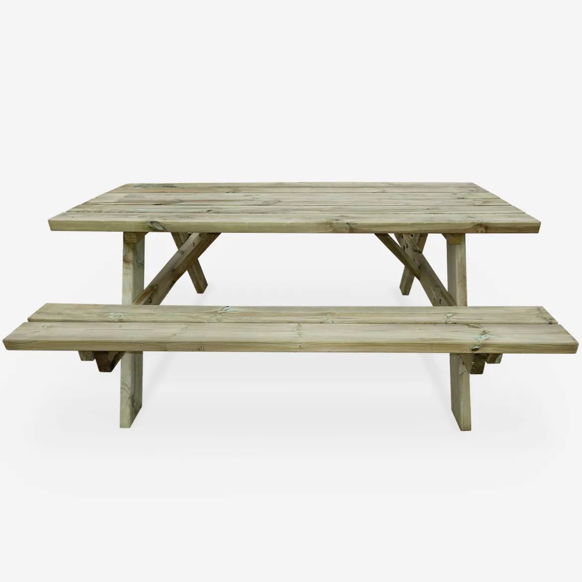 Set tavolo da picnic in legno di pino con 2 panche