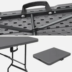 Set tavolo pieghevole per eventi con 2 panche in plastica