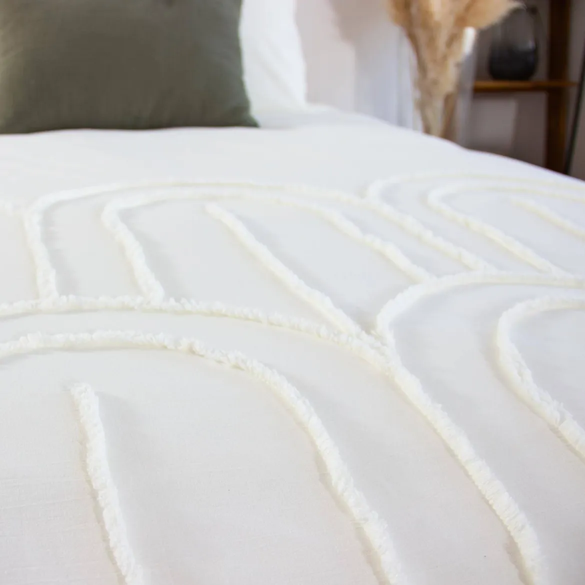 Set biancheria da letto con archi in cotone lavato, 2 posti