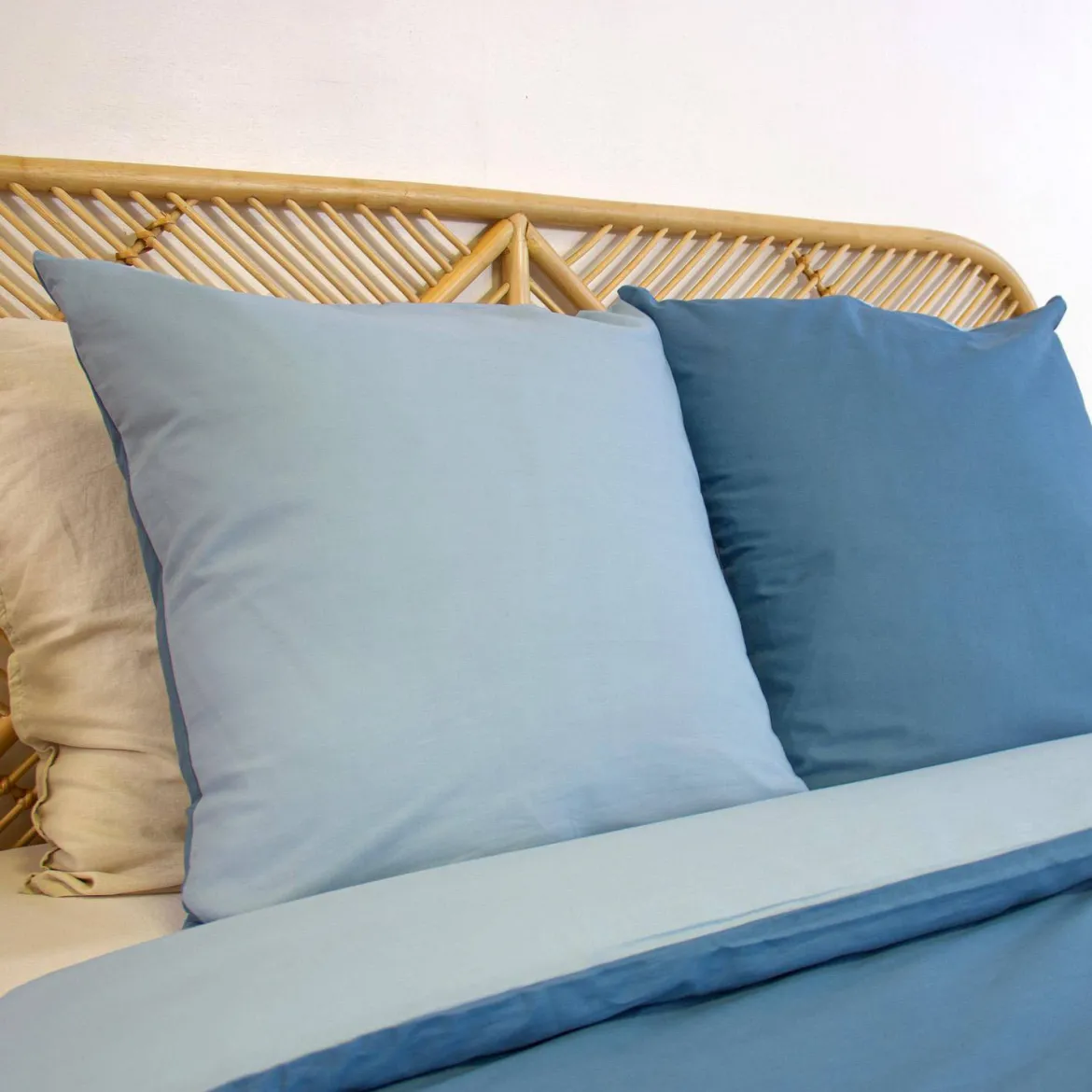 Set biancheria da letto cotone blu, 2 posti