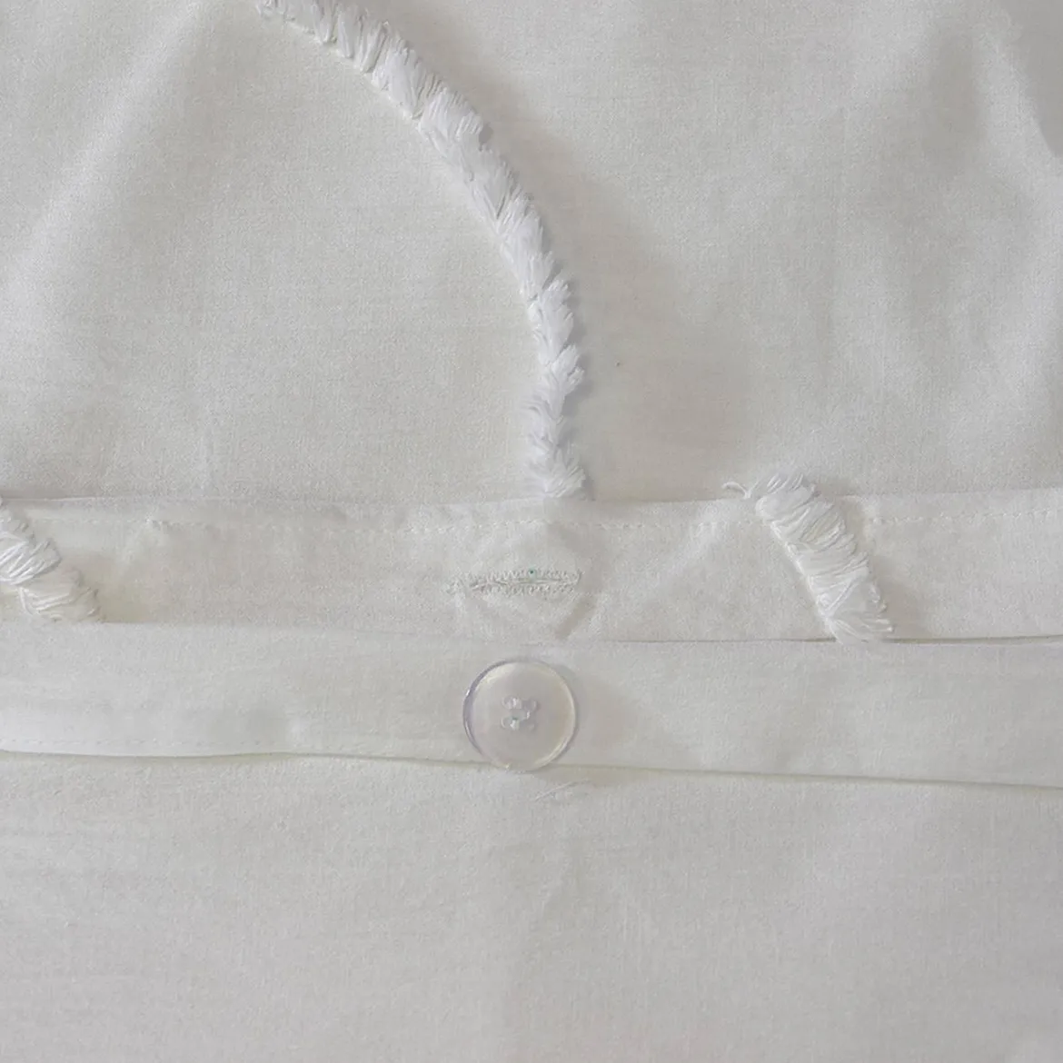 Set biancheria da letto di cotone bianco, 2 posti