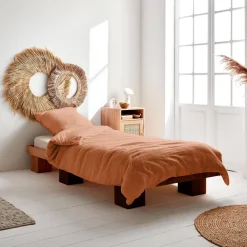 Set biancheria da letto in cotone terracotta