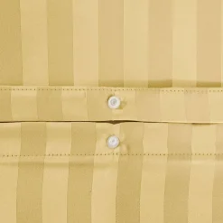 Set biancheria da letto in poliestere effetto satinato a righe sottili 2 posti giallo
