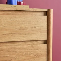 Set 2 comodini decoro legno 2 cassetti