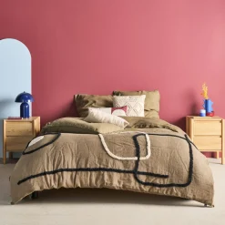 Set 2 comodini decoro legno 2 cassetti