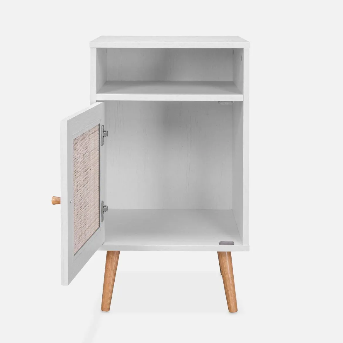 Set 2 comodini scandinavi in intrecciatura cannage