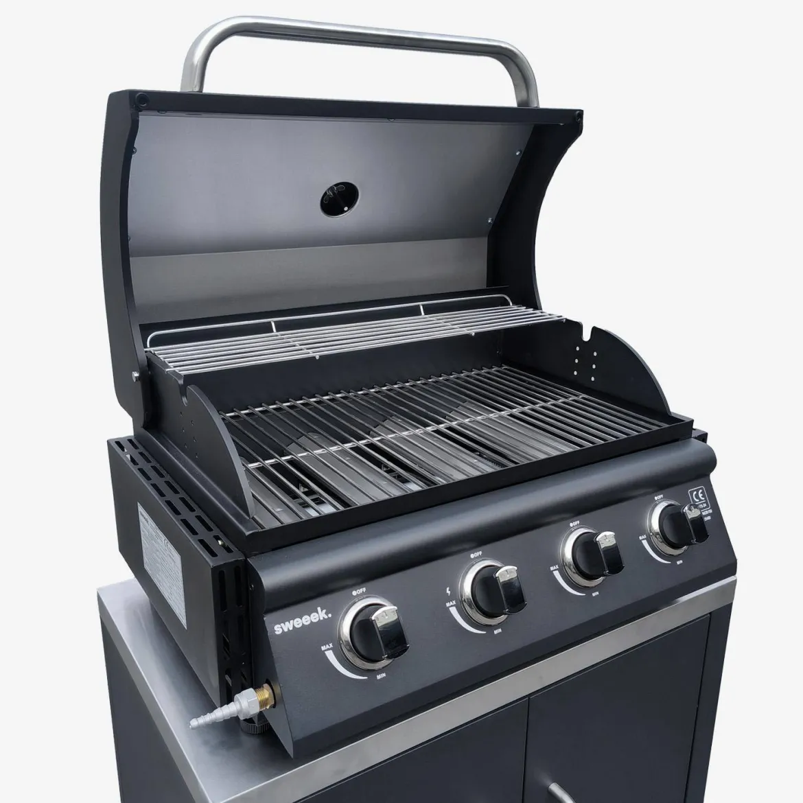 Set di 7 moduli da cucina con barbecue + copertura