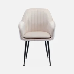 Set di 4 poltrone in velluto con gambe in metallo