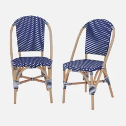 Set di 2 sedie bistrot in rattan e polyrattan