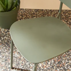 Set di 2 sedie da giardino impilabili in acciaio e plastica