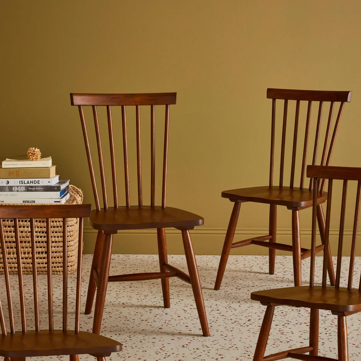 Set di 4 sedie in legno di hevea