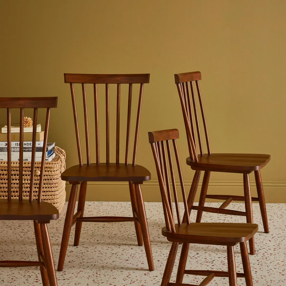 Set di 4 sedie in legno di hevea