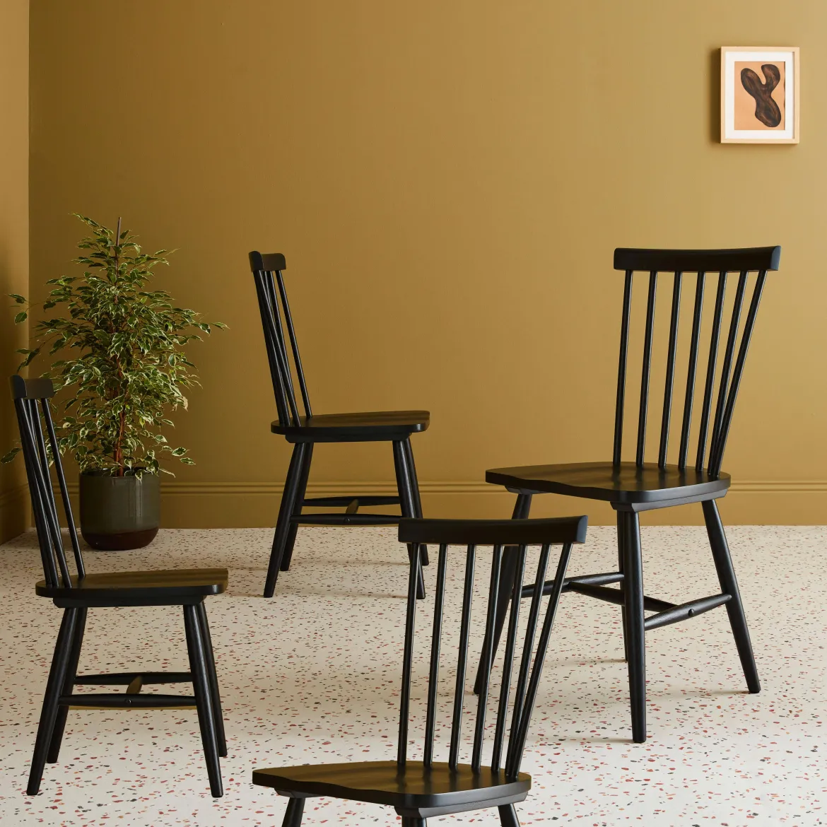 Set di 4 sedie in legno di hevea