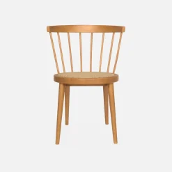 Set di 4 sedie in legno e paglia