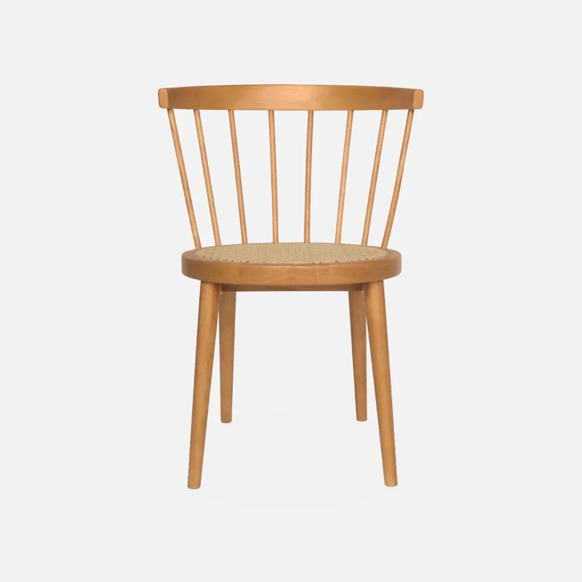 Set di 4 sedie in legno e paglia