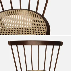 Set di 4 sedie in legno e paglia