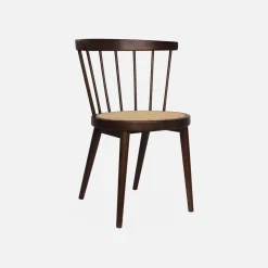 Set di 4 sedie in legno e paglia