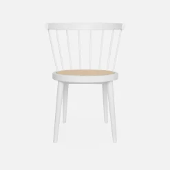 Set di 2 sedie in legno e rattan intrecciato, stile vimini