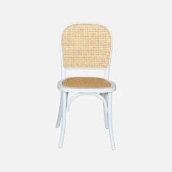 Set di 4 sedie in legno e rattan vintage