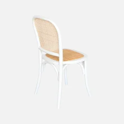 Set di 4 sedie in legno e rattan vintage