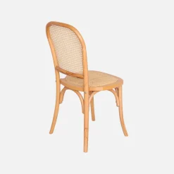 Set di 4 sedie in legno e rattan vintage