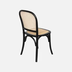 Set di 4 sedie in legno e rattan vintage