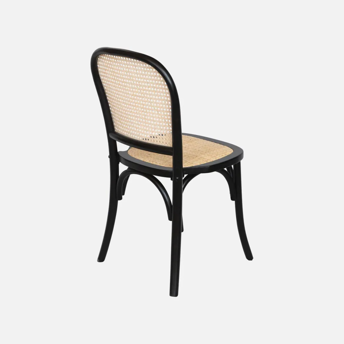 Set di 4 sedie in legno e rattan vintage