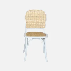 Set di 2 sedie vintage in legno e rattan