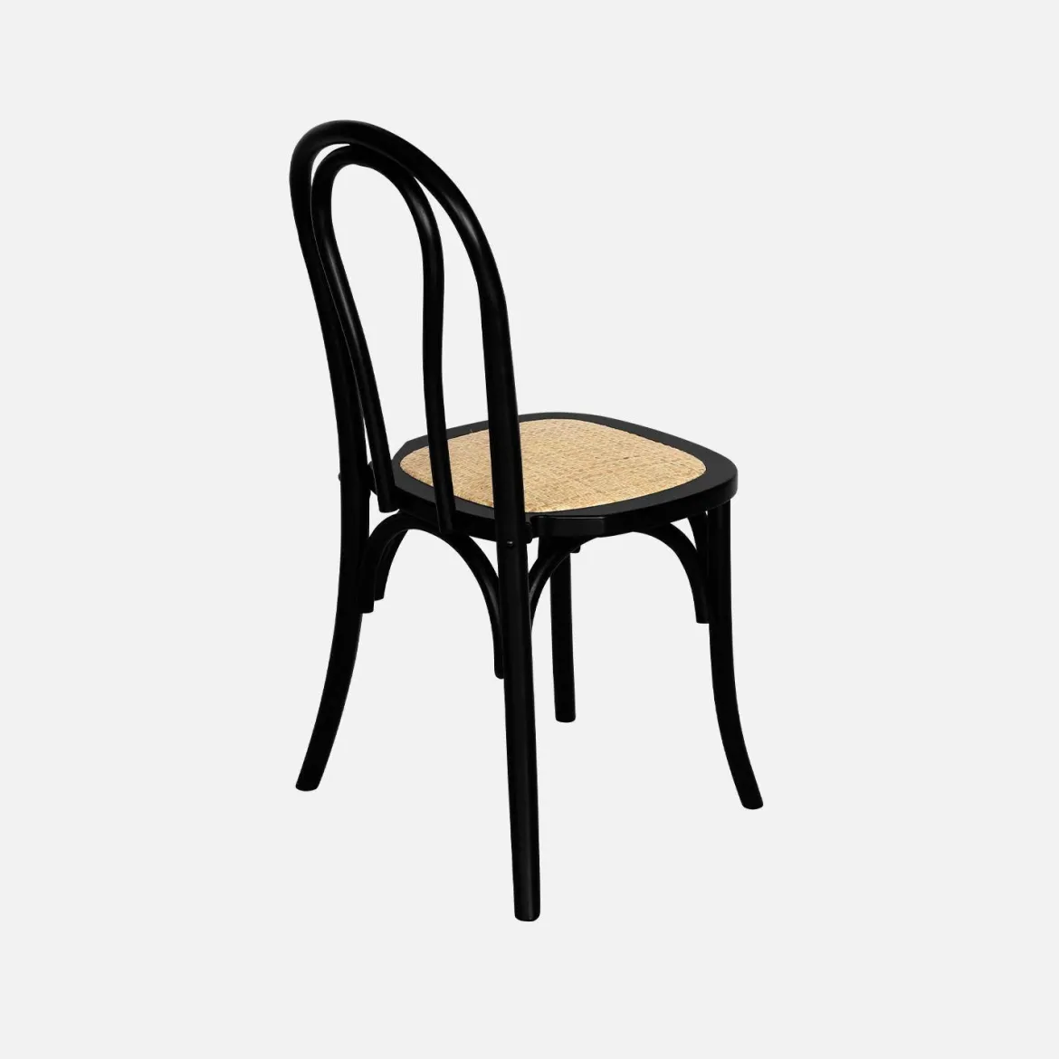 Set di 4 sedie vintage in legno e rattan