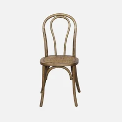 Set di 4 sedie vintage in legno e rattan
