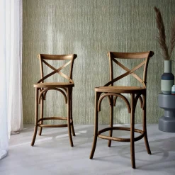 Set di 2 sgabello da bar bistrot vintage legno