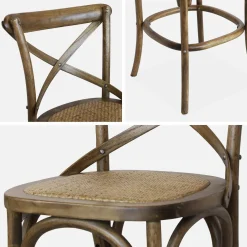 Set di 2 sgabello da bar bistrot vintage legno