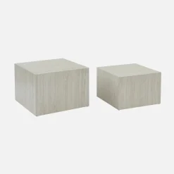 Set di 2 tavolini quadrati con effetto marmo