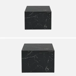 Set di 2 tavolini quadrati con effetto marmo