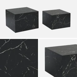 Set di 2 tavolini quadrati con effetto marmo