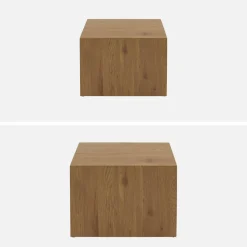 Set di 2 tavolini quadrati effetto frassino
