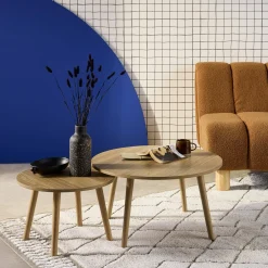 Set di 2 tavolini rotondi