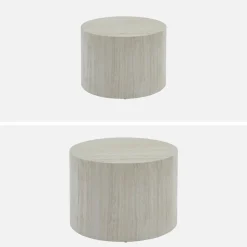 Set di 2 tavolini rotondi con effetto marmo