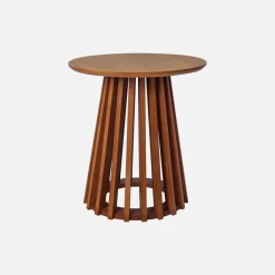 Set di 2 tavolini rotondi effetto legno, 40cm e 60cm