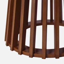 Set di 2 tavolini rotondi effetto legno, 40cm e 60cm
