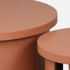Set di 2 tavolini rotondi impilabili