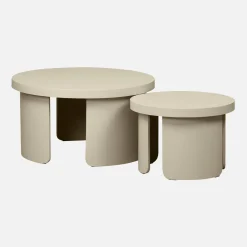 Set di 2 tavolini rotondi impilabili