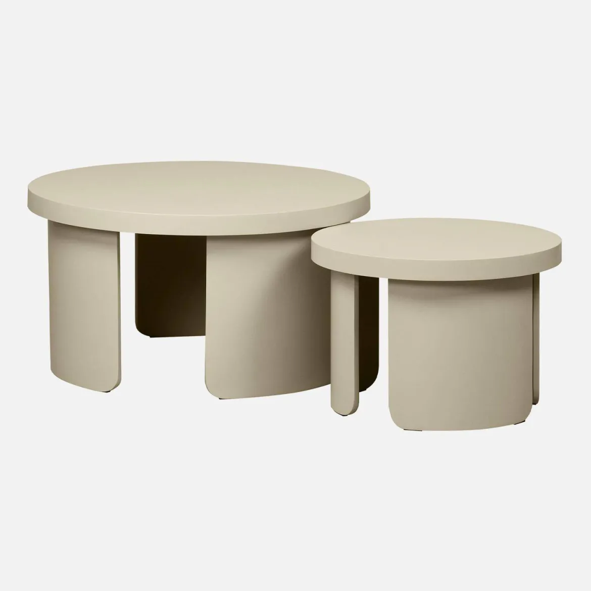 Set di 2 tavolini rotondi impilabili