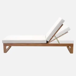 Set 2 lettini prendisole di legno di eucalipto multiposizione