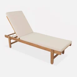 Set 2 lettini prendisole in legno multiposizione
