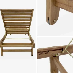 Set 2 lettini prendisole in legno multiposizione